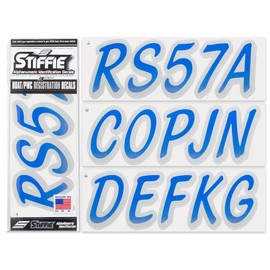 Whipline Blue/Silver 3" DOT Decal Kit Registration Numbers Vinyl Lettering Semi Truck Tractor Trailer Decals