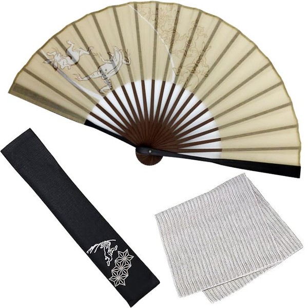 Osaka Choseido Folding Fan, Men's, Stylish, Business, Folding Bag, Handkerchief
