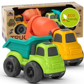 Cicili LKW Spielzeug ab 1 Jahr, nachhaltiger Bio-Kunststoff Kinder Set ab 2 Jahr Indoor Outdoor Sandspielzeug für Mädchen Jungen, Badewannenspielzeug Sandkasten