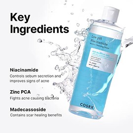 COSRX Low pH Niacinamide Micellar Cleansing Water by Cosrx for Unisex - 13.52 oz Cleanser