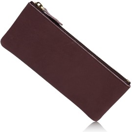 Libra Leather Pen Case, Simple, Customizable, coffee