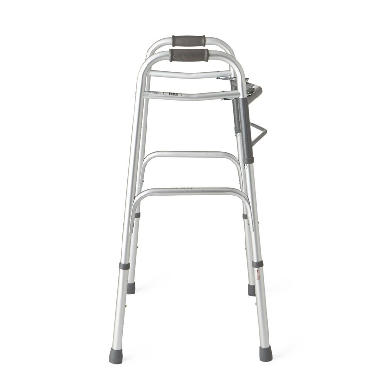 Two-Button Folding Walkers Without Wheels, 300 lbs Weight Capacity -