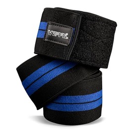 VERRI | Vendas para rodilla para sentadillas y leg press que brindan protección y seguridad en entrenamiento gym, negro, unitalla