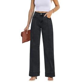 luvamia Wide Leg Jeans Woman Black Jeans Womens Baggy Jeans Going Out Pants 90S Jeans Woman Trendy Womens Clothes Size Small Size 4 6