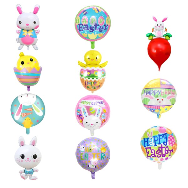 Bojueshaw 11PCS Easter Party Decoration Balloons - Easter Egg and