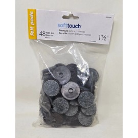 Soft Touch NEW SoftTouch 1 1/2" Round Nail-On Felt Furniture (Wooden) Glides- 48 PK Brown