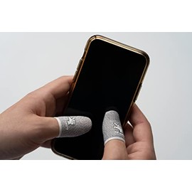 Finger Sleeves for Gaming (Pack of 6), Premium Thumb Sleeves Mobile Gaming, PUBG Fortnite Finger Sleeve, Gaming Finger Sleeve, Finger Gloves for Gaming, Tip Grips (GrayWhite)