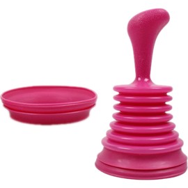 Professional Drain Plunger High-Performance Sink Unblocker for Bathrooms, Kitchens, Sinks, Bathtubs & Showers,Heavy-Duty Clog Remover with Ergonomic Handle-Pink