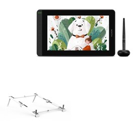 BoxWave Stand and Mount Compatible with Huion Kamvas 12 GS1161 (11.6 in) - Pocket Aluminum Stand 3-in-1, Portable Multi Angle Viewing Riser - Metallic Silver