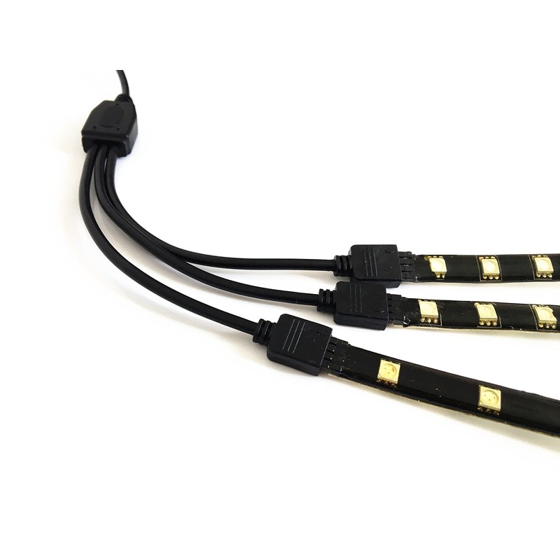 2pcs/pack black 4pin LED splitter cable Y splitter cable LED