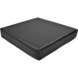 kissenfabrik-juwan Seat Cover for Wheelchairs and Office Chairs for Pressure Relief, Seat Cushion with Faux Leather Cover, Ergonomic Wheelchair Cushion, Faux Leather (Black, 38 x 38 cm)