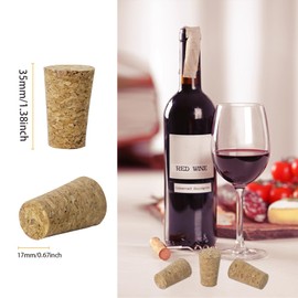 20 Pack Tapered Cork Stoppers, Natural Soft Wine Corks for wine bottles small corks Replacement Corks for Bottles Crafts