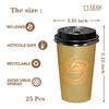 12 oz Disposable Coffee Cups with Lids 25 Pack,To Go