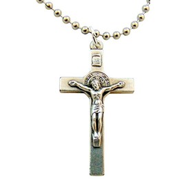 Religious Gifts Catholic Jesus Christ on Crucifix St Benedict Cross Travel Protection Auto Rearview Mirror Ornament