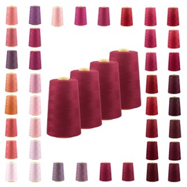4 x 4572 m Quality Overlock Sewing Thread Oeko-Tex Colours 541 to 580 Colour: A561 Pink