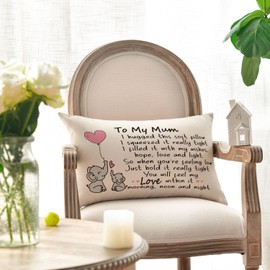 Artoid Mode Mum Gifts From Daughter Son Mom Mother Mama Cushion Cover, 30x50 cm Decorative Mother's Day Birthday Throw Pillow Cover Case Decor