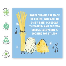 Central 23 Cheesy Birthday Cards Funny - Sweet Cheesy Dreams Who Am I To Diss A Brie - Cheese Puns Jokes Greeting Cards - Gifts For Friend Daughter - Mothers Day Card - Comes With Fun Stickers