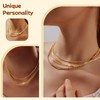 Hebterrka Herringbone Necklace for Women, Delicate 14K Gold-Plated Snake Chain