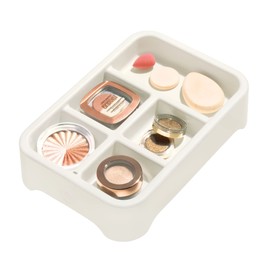iDesign Sorting Box, Jewellery Organiser Insert with 5 Compartments Made of BPA-Free Recycled Plastic, Storage Box for Jewellery and Accessories, White