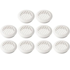 cyclingcolors 10x Ventilation Grille Exhaust Grille Outer Grille Round Total 60 mm Inner 50 mm Plastic Air Rosette Perforated Flat White