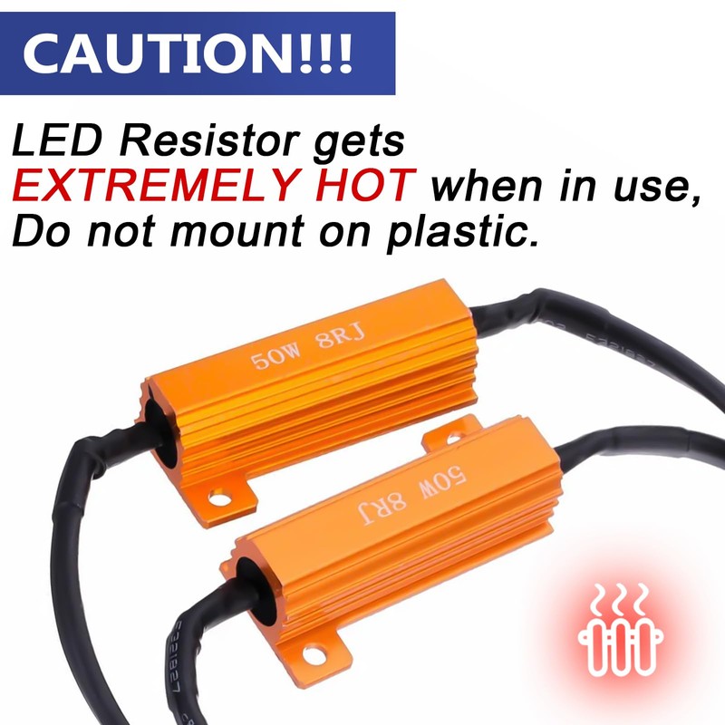 Xotic Tech 2pcs 7443 7444 LED Load Resistor Kit Switchback