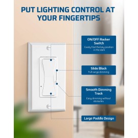DEWENWILS Dimmer Switch for LED Lights, Dimmer Light Switch, CFL/LED 150W, ETL