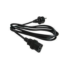 3 Metre IEC Cable 230V 10A IP44 Plug Straight (Type F CEE 7/4) IEC Coupling C13 Socket Power Cable 3-Pin Power Cable for PC Computer Printer Monitor - Black Cable