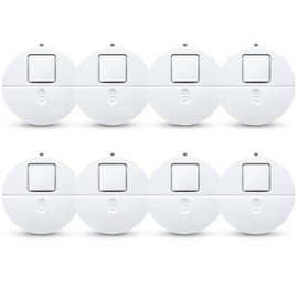 EVA LOGIK Modern Ultra-Thin Window Alarm with Loud 120dB Sound and Vibration Sensors Compatible with Virtually Any Window, Glass Break Alarm Perfect for Home, Office, Dorm Room- 8 Pack