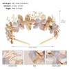 fdsmall Metal Flower Hair Hoop for Women Gold Acrylic Crystal