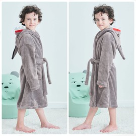 Arctic Paw Boys Girls Soft Plush Fleece Beach Cover up, Shark Grey, XL(10-12 Years)
