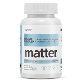 Matter Magno-Complex, Bisglicinato de Magnesio Quelado TRAACS y Óxido de Magnesio, Apoyo al Descanso Profundo y Relajación Muscular, 160 Cápsulas...  