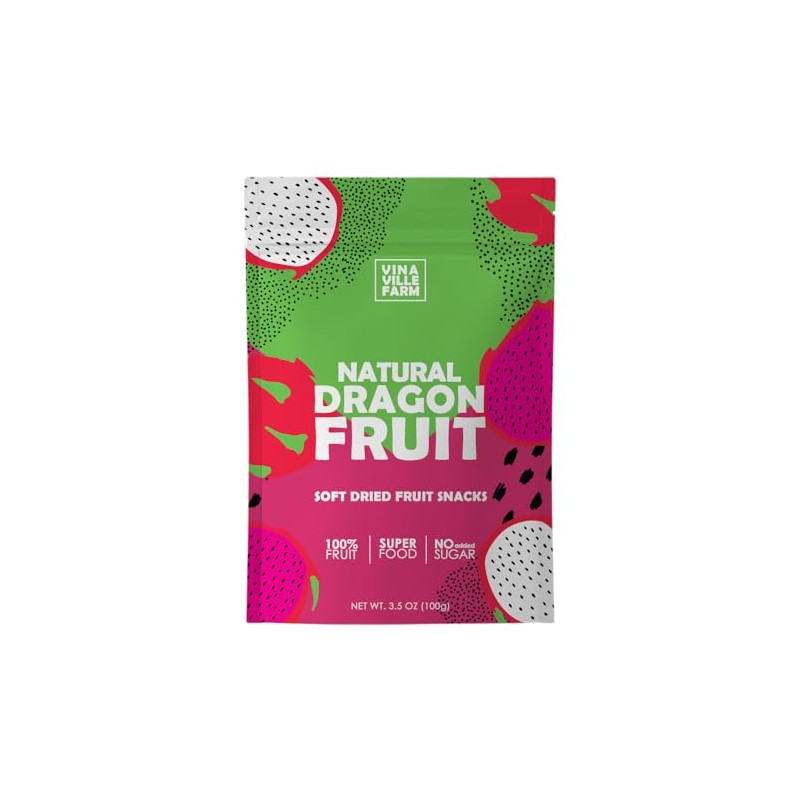 Vinaville Farm Soft Dried Dragon Fruit, 100% Fruit, No Added