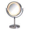 JERDON Lighted Tabletop Makeup Mirror - LED Lighted Vanity Mirror
