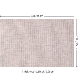 6 Piezas Manteles Individuales, Almohadillas de Mesa de PVC Antiincrustantes, Antideslizantes y Lavables, Adecuado para el Hogar, Restaurante, Cocina, Hotel, Cafetería (Oro Oscuro)