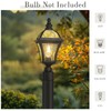 Emliviar Farmhouse Outdoor Post Lighting, Exterior Pole Lantern with Seeded