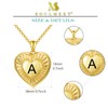 SOULMEET 18k Gold Plated Silver Radiation Initial Heart Locket Necklace