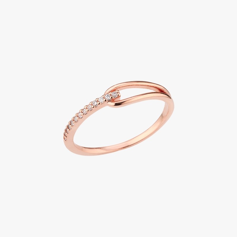 Gold&Dear 14KGP Slim Loop Cubic Ring Yellow Gold / 골드앤디어