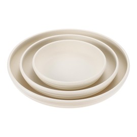 PATIKIL Plant Saucer Tray, 3 Pack 7/9/12 Inch Plastic Round Plant Saucer Flower Planter Drip Tray for Indoors Outdoors Patio Balcony, Beige
