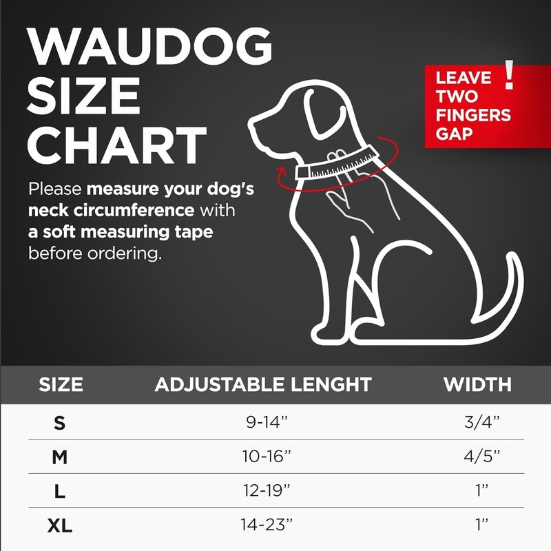 WAUDOG Waterproof Dog Collar - Adjustable Collar with Air Holder