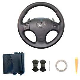 Funda para volante de costura a mano, color negro, accesorios de protección interior para Lexus is IS250 IS250C IS300 IS300C IS350 IS350C F Sport 2005-2011