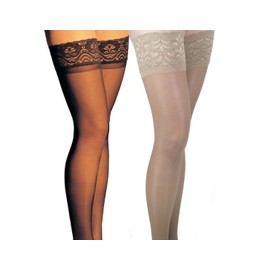 ITA-MED 20-22 mmHg Oberschenkelstrümpfe H40, Größe S, Beige/Schwarz, 2 Stück