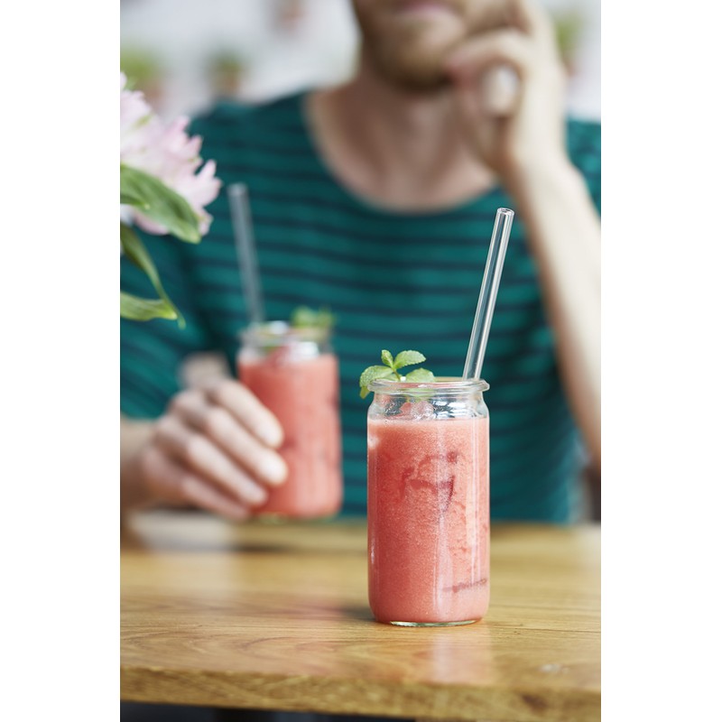 HALM Reusable Drinking Straws, Pack of 6 Straight 20 cm