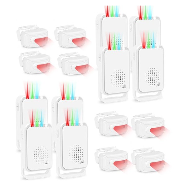 GREENCYCLE 8PK Motion Sensor Alarm Indoor Outdoor, Motion Detectors, Wireless