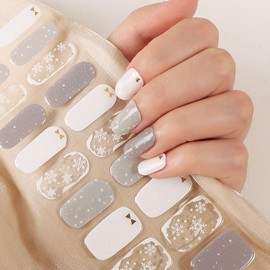 BHGT Pack of 20 Christmas Nail Foils for UV Hardening Winter Snowflakes Glitter Nail Foils UV Gel Foils Nail Stickers Nail Wraps Nail Stickers Nail Stickers (A)