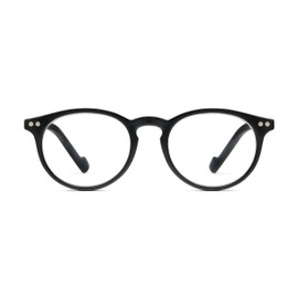 Peepers by PeeperSpecs Women's Brain Trust Round Reading Glasses, Black, 3.00 + 3