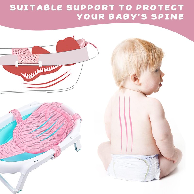 Baby Bath Net Baby Non-Slip Safety Belt Adjustable Quick Dry