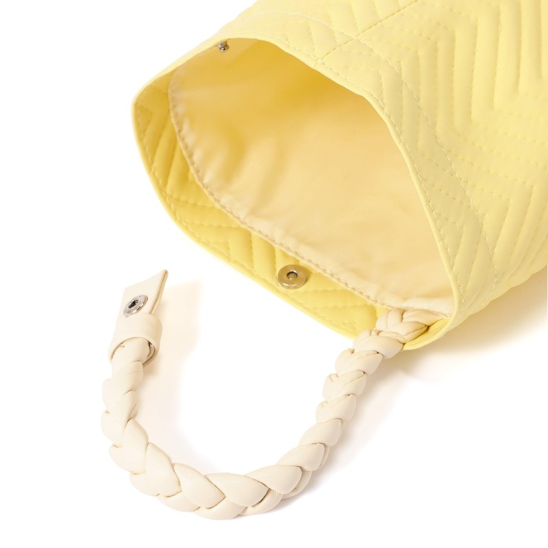 Francfranc Quilted Hanging Tissue Cover Yellow Tissue Case Wall Hanging