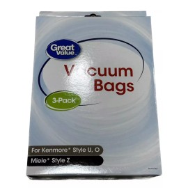 Kenmore 3-Pak (1 Set) Great Value Kenmore Style U O & Miele Style Z Vacuum Cleaner Bags
