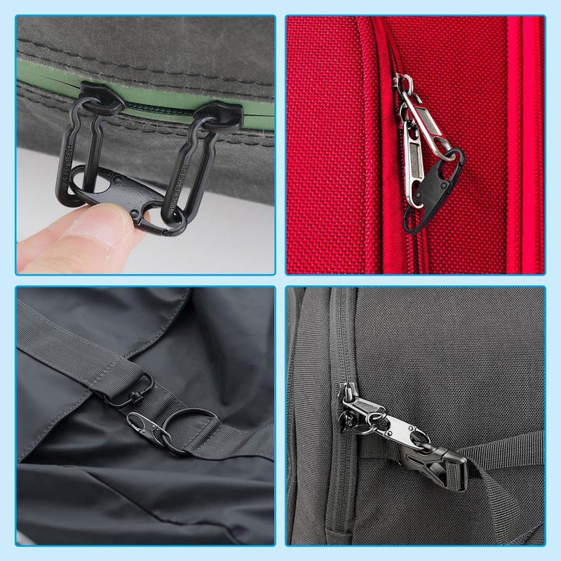 Doyime Zipper Clips (4 Pcs) Backpack Zipper Locks Double Opening