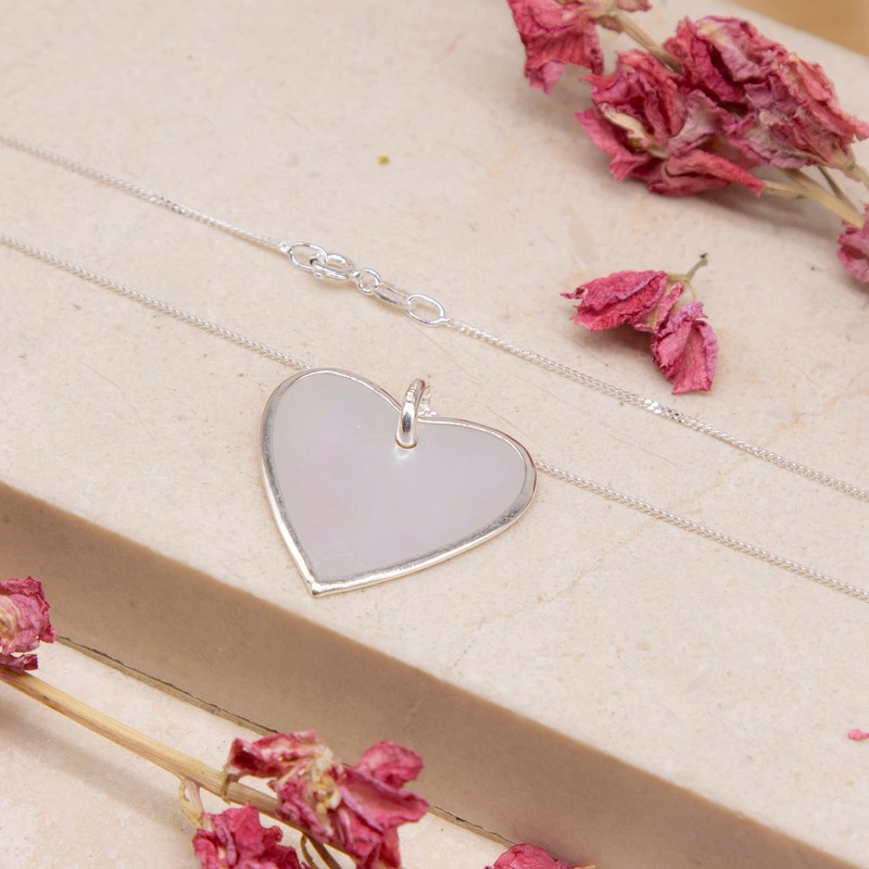 Tuscany Silver Women's Sterling Silver Mother of Pearl Heart on